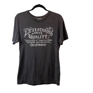 Levi Strauss & Co Quality California Graphic Tee Shirt Short Sleeves Gray Mens S